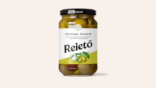 Cocktail Olives & Pickles with chilli (180gr), Reieto
